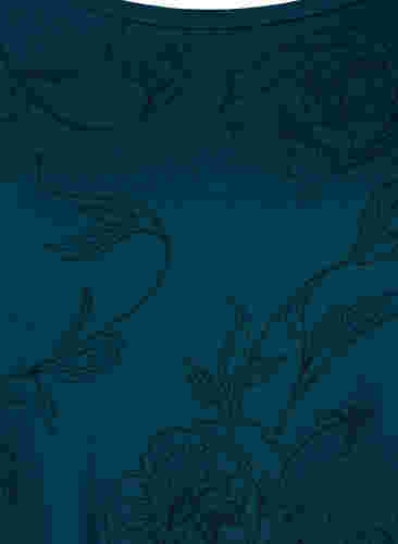 Bedrukt nachthemd van viscose, Deep Teal Flower, Packshot image number 2