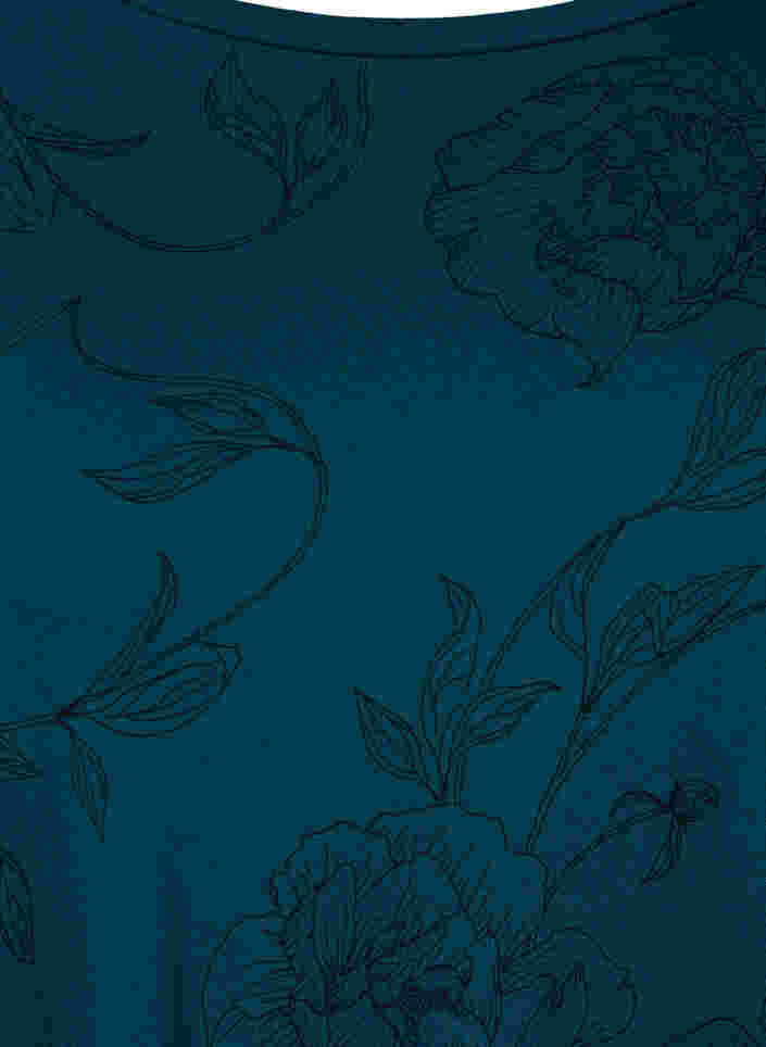 Chemise de nuit imprimée en viscose, Deep Teal Flower, Packshot image number 2