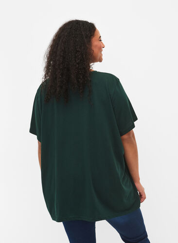 T-shirt met korte mouwen en v-hals, Pine Grove, Model image number 1