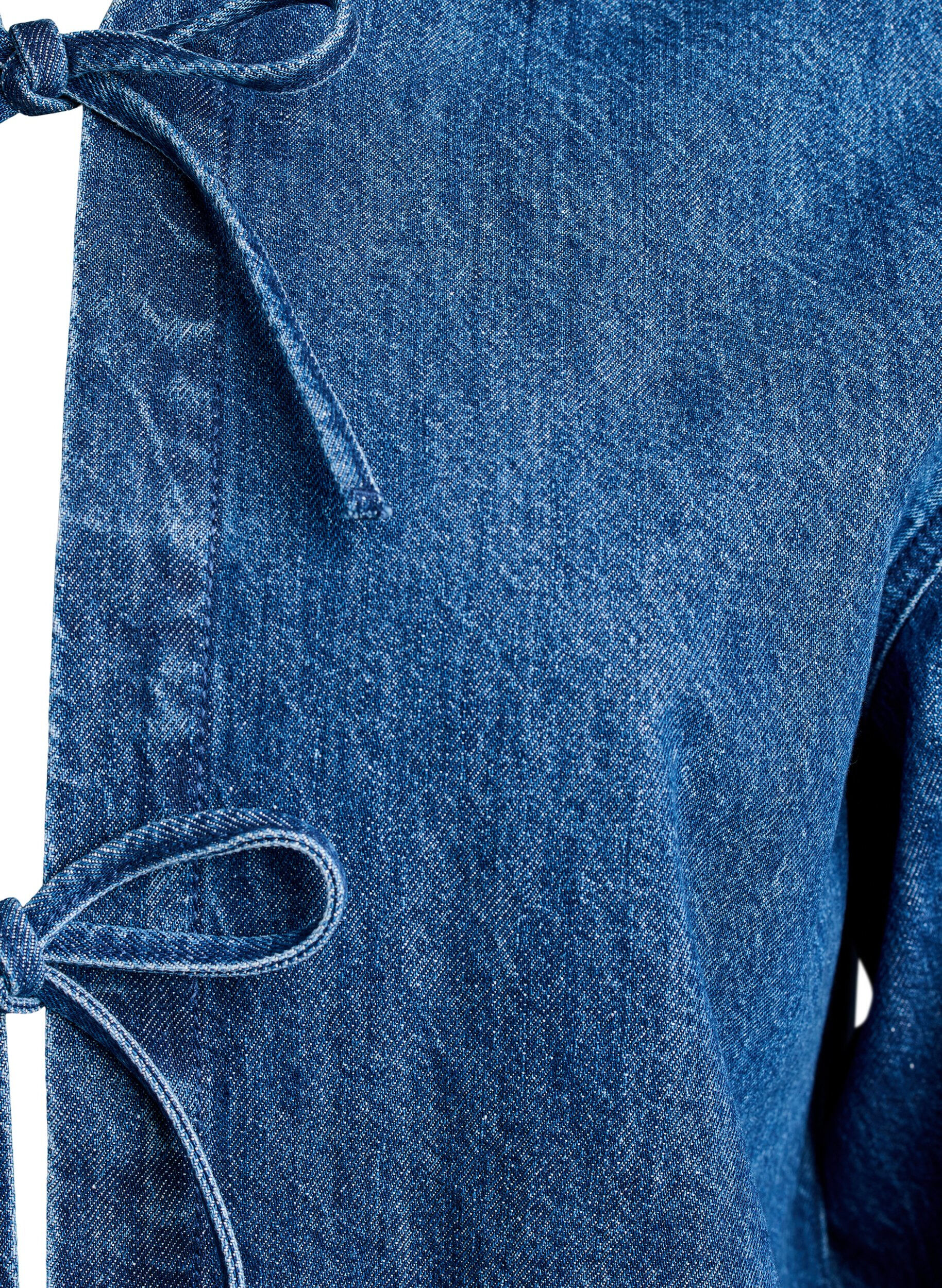 ZizziSpijkerjack met striksluiting en zakken, Blue Denim, Packshot image number 2