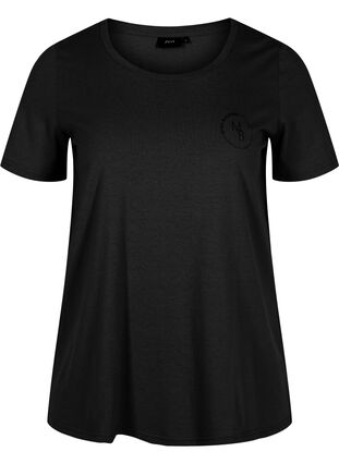 T-shirt à manches courtes et encolure ronde, Black MB, Packshot image number 0
