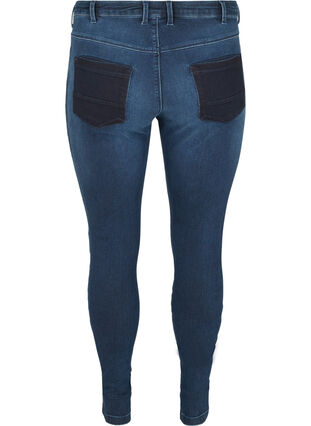 Super slim fit Amy jeans met hoge taille, Dark blue, Packshot image number 1