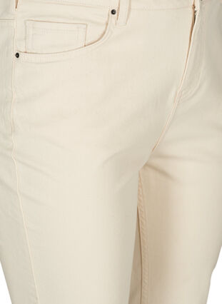 Cropped Mille mom jeans met ruwe randjes, Ecru, Packshot image number 2