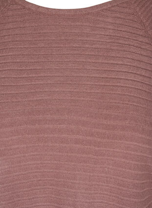 Gebreide top met patroon en ronde hals, Rose Taupe, Packshot image number 2
