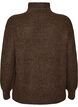 Pull en tricot avec col haut et fermeture &eacute;clair, Marron, Packshot image number 1