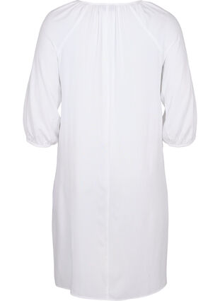 Viscose jurk met v-hals , Bright White, Packshot image number 1