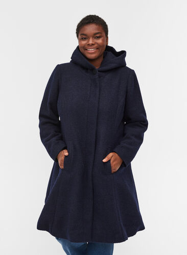 Long manteau en laine, Night Sky Mel., Model image number 0