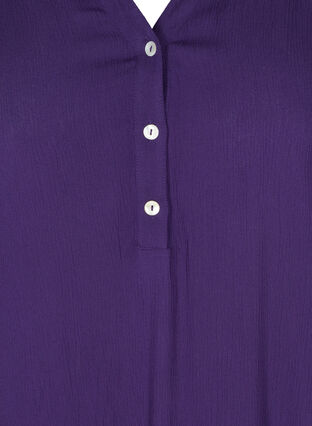 Tunique en viscose avec col en V et boutons, Purple, Packshot image number 2