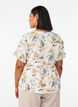 Blouse en lin et viscose avec un col en V et une fermeture boutonn&eacute;e, Blanc, Model image number 2