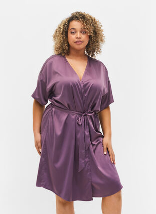 Robe de chambre à manches courtes, Vintage Violet, Model image number 0