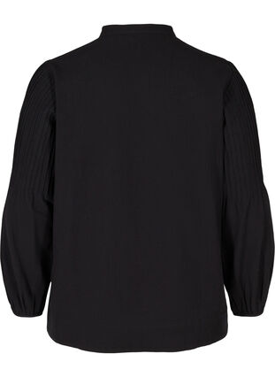 Blouse à manches longues en coton, Black, Packshot image number 1