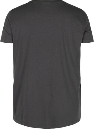 Katoenen t-shirt met korte mouwen en steentjes, Black Acid, Packshot image number 1