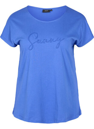 Losse katoenen t-shirt met korte mouwen, Dazzling Blue SUNNY, Packshot image number 0