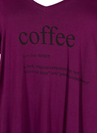 Chemise de nuit en coton avec imprimé, D. Purple w. Coffee, Packshot image number 2