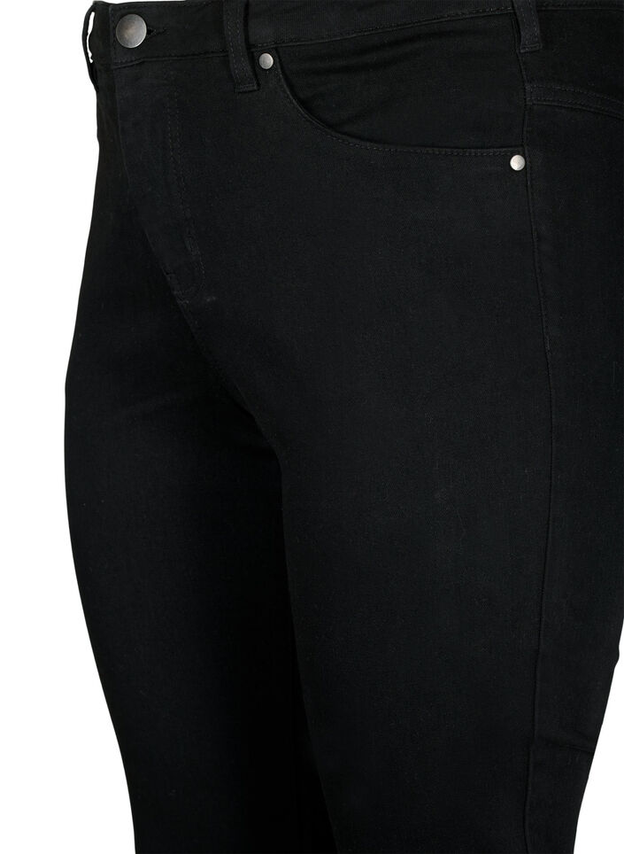 Emily slim-fit denim capribroeken, Black, Packshot image number 2
