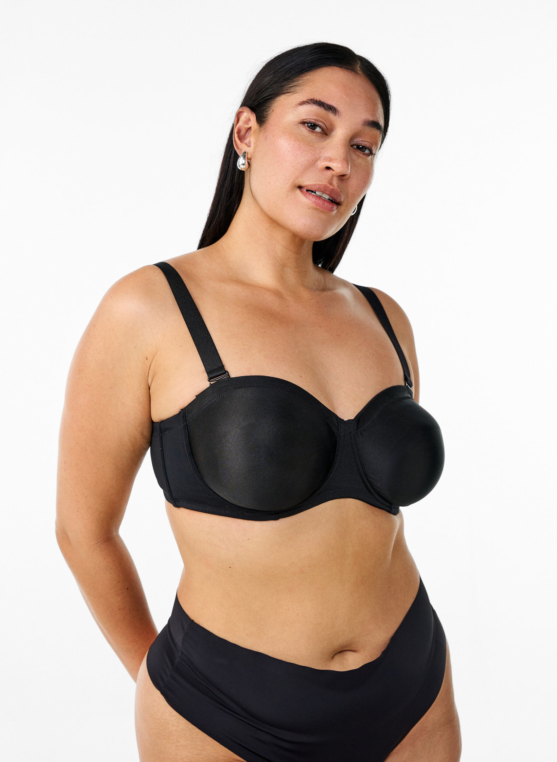 ZizziStrapless beha met beugel, Zwart, Model image number 0