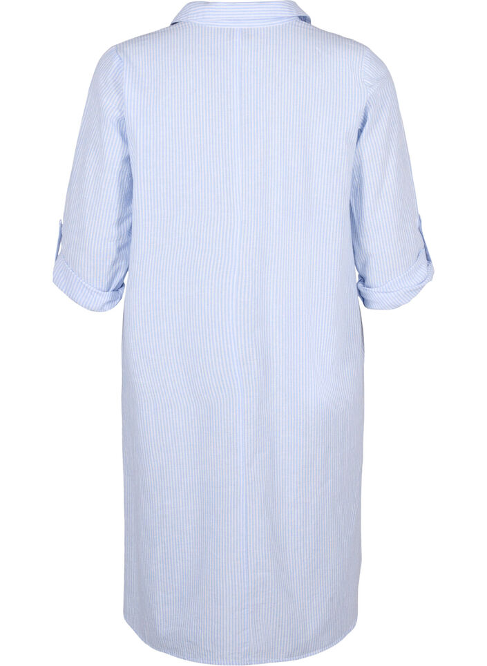 Robe rayée en coton et lin, Serenity Wh. Stripe, Packshot image number 1