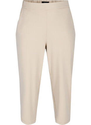 Pantalon culotte uni avec poches, Off White, Packshot image number 0
