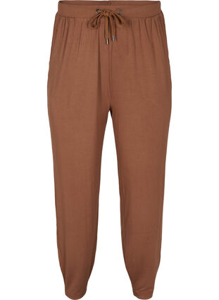 Pantalon ample en viscose avec poches, Rawhide, Packshot image number 0