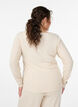 Jerseyblouse met vierkante hals en geribde textuur, Beige, Model image number 2