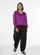 Blouse &agrave; rayures avec coupe ballon, Violet, Model image number 1