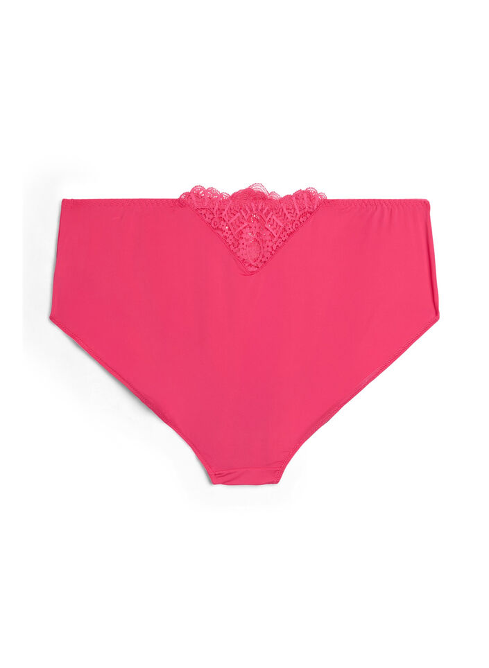 Microvezel slip met kantdetails, Roze, Packshot