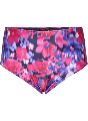 Bikinibroekje met print en hoge taille, Pink Flower AOP, Packshot image number 0