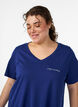 Top en viscose avec bord en dentelle, Violet, Model image number 3