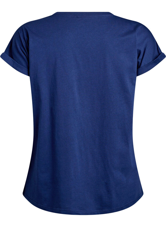 T-shirt met gouden bloemenprint, Naval A. Gold Rose, Packshot image number 1