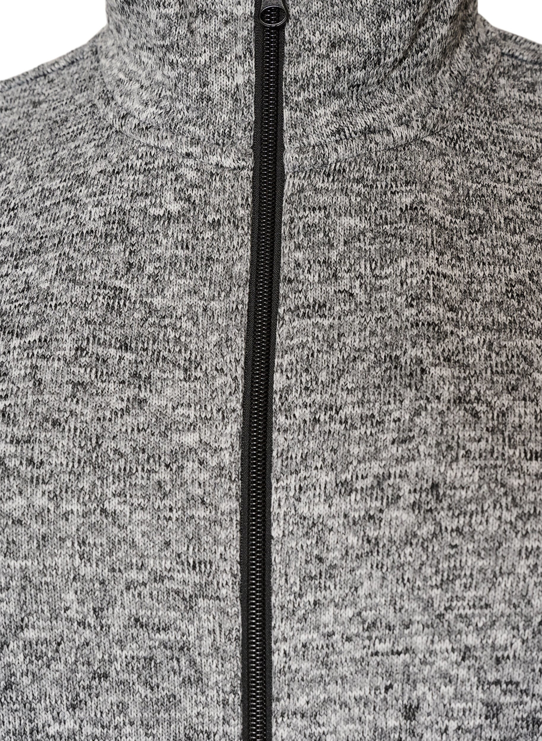 ZizziCardigan d'entra&icirc;nement avec empi&egrave;cements contrastants et col montant, Gris anthracite, Packshot image number 2