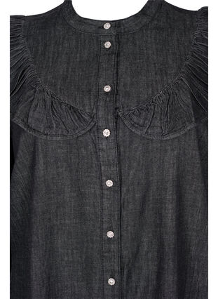 Robe en jean avec boutons et volants, Black Washed, Packshot image number 2