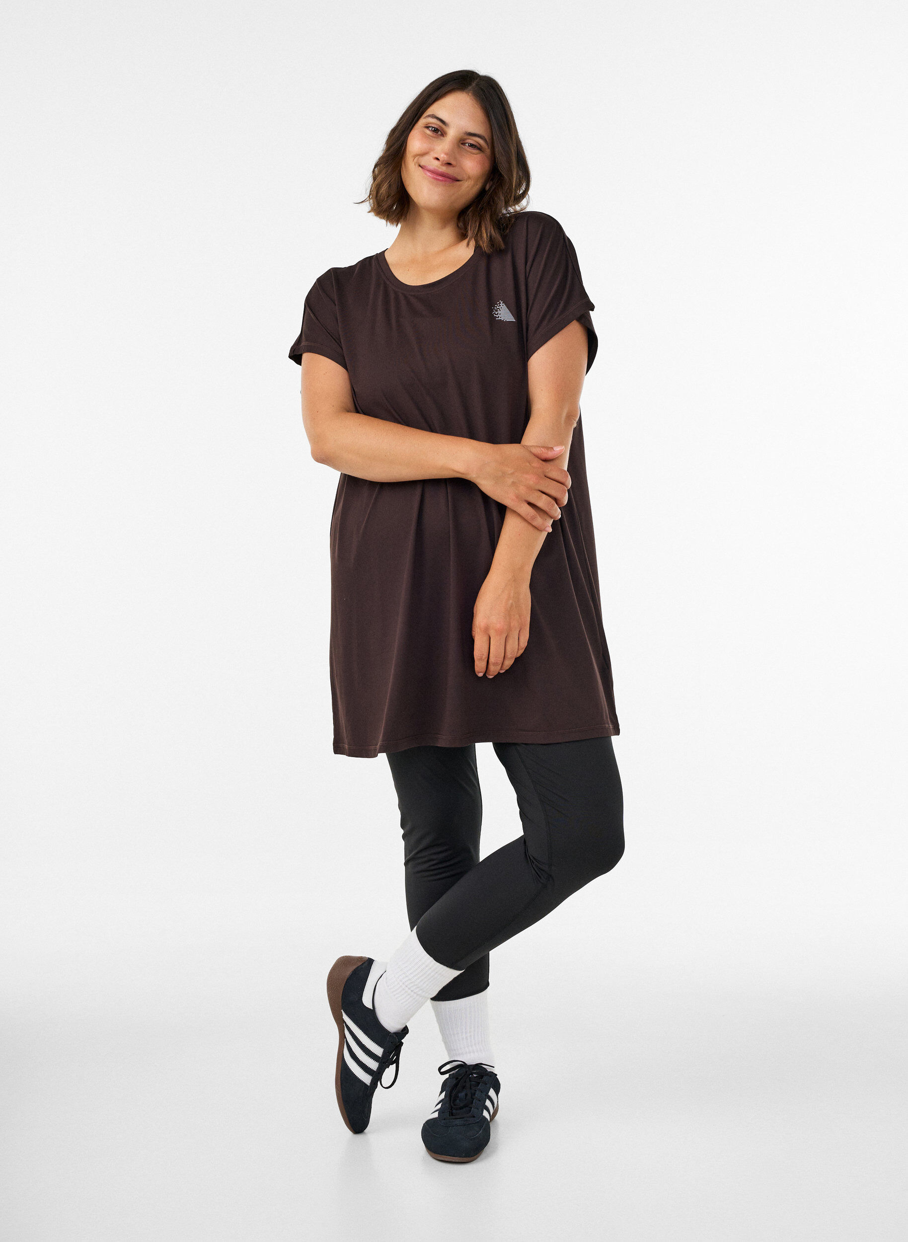 ZizziLang trainings-T-shirt, Bruin, Model image number 1