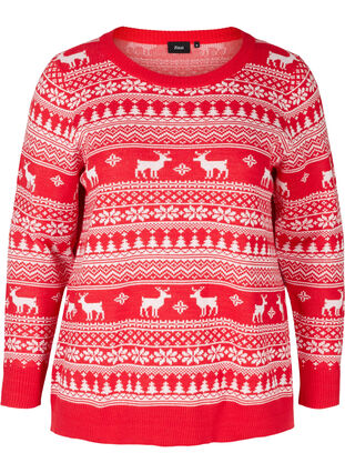 Pull tricotée à motif de Noël, Barbados Cherry Comb, Packshot image number 0