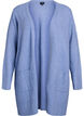 Geribd gebreid vest met zakken, Blauw, Packshot image number 0