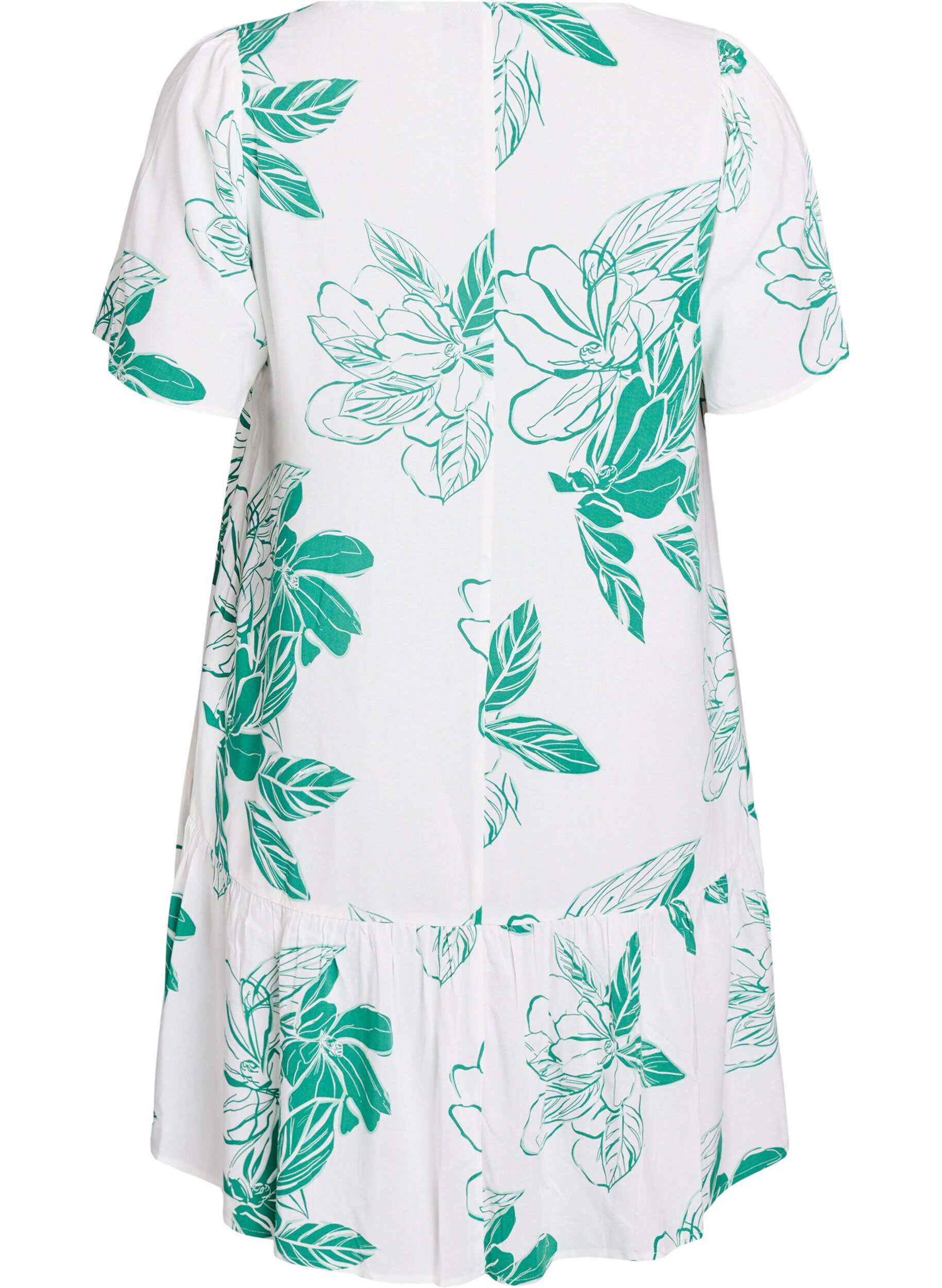 ZizziJurk van viscose met coupenaad, Groen, Packshot image number 1