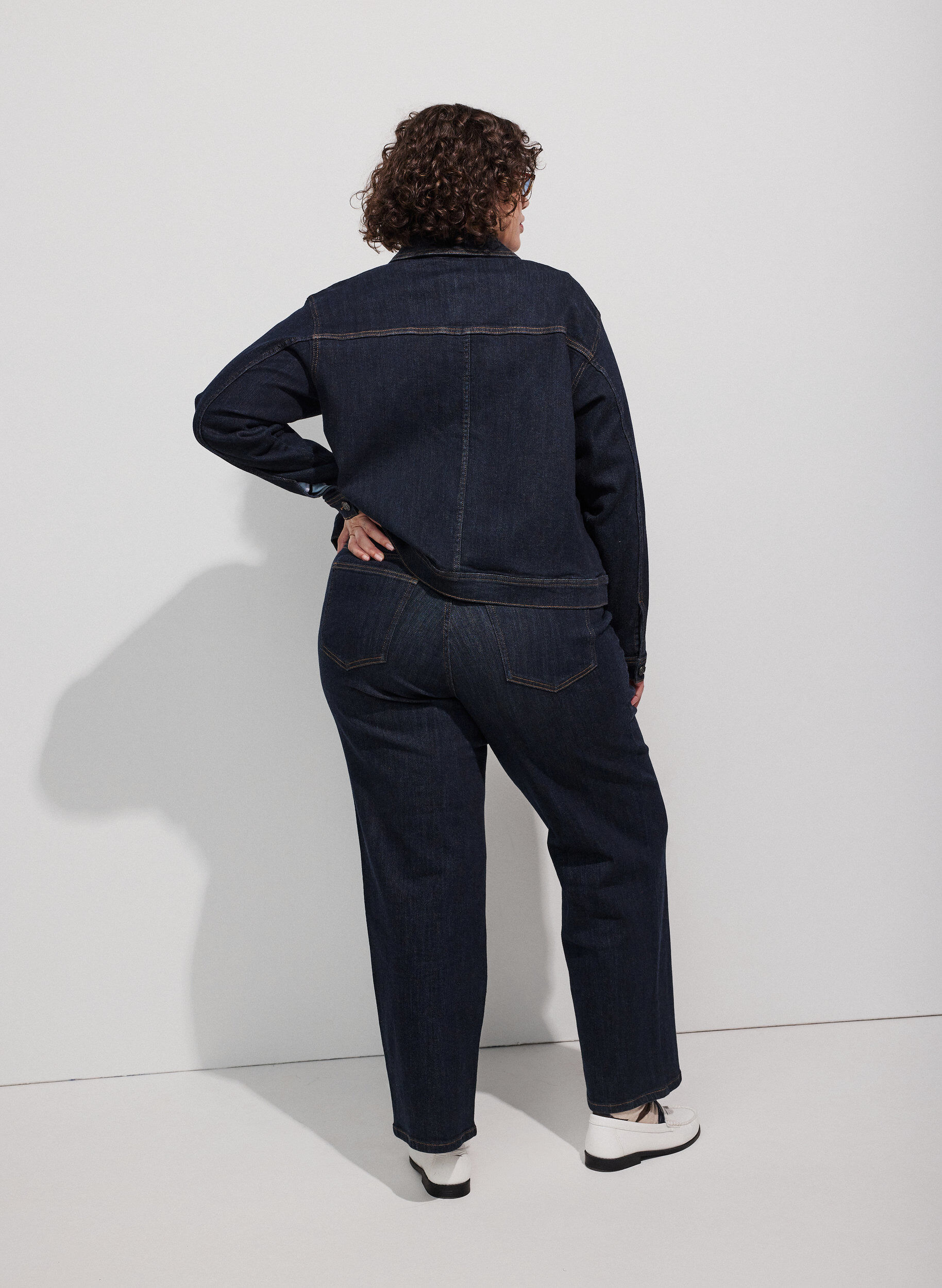 ZizziStraight-fit Kiana jeans met hoge taille, Blauw, Model image number 2