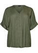 Blouse en viscose avec bordure crochet et boutons, Vert, Packshot image number 0