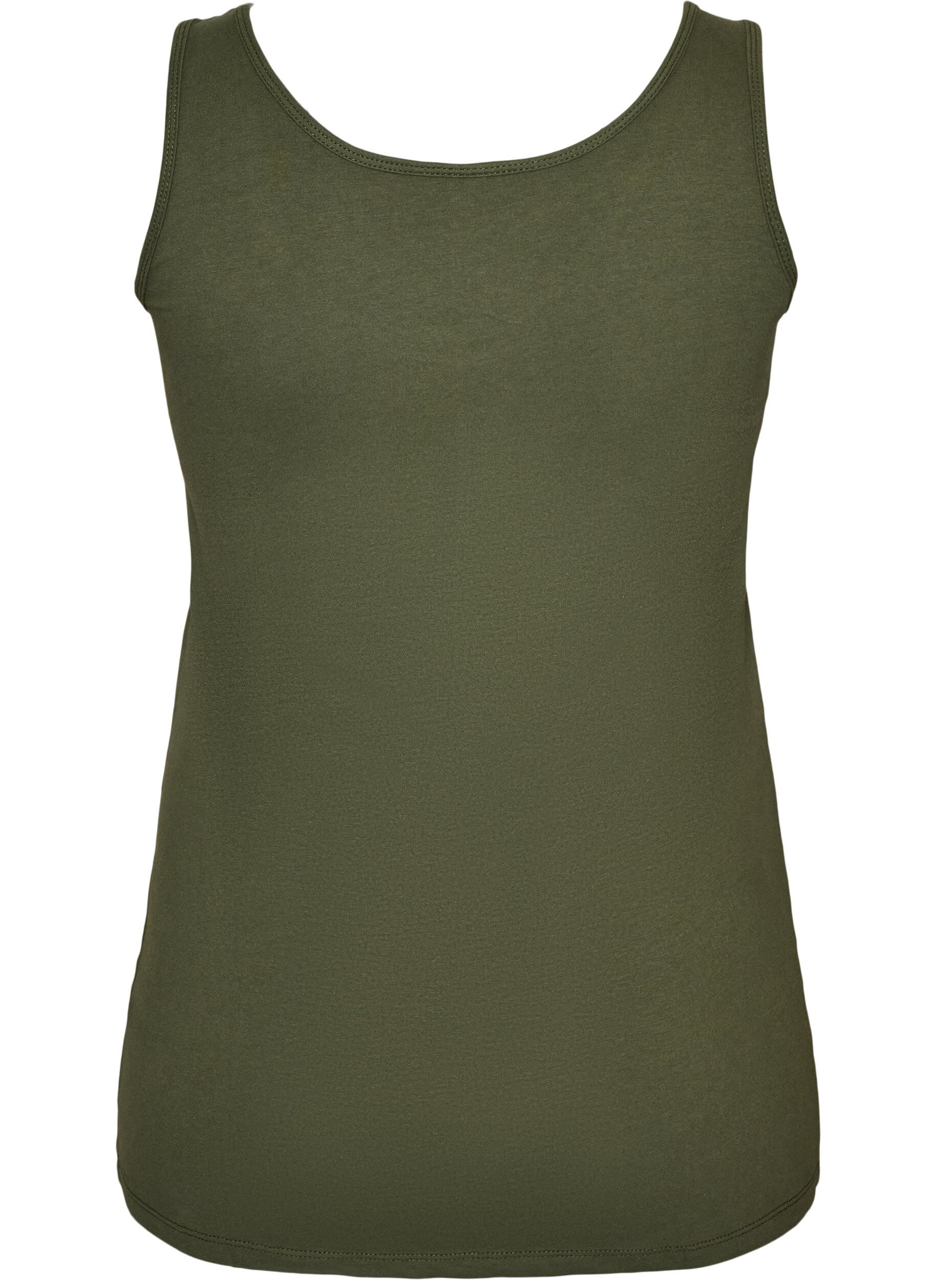 ZizziTop basic uni en coton, Vert, Packshot image number 1