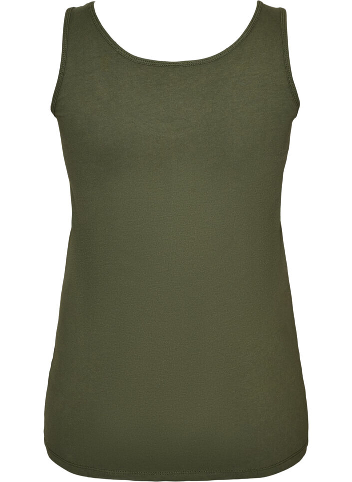 Top basic uni en coton, Vert, Packshot image number 1