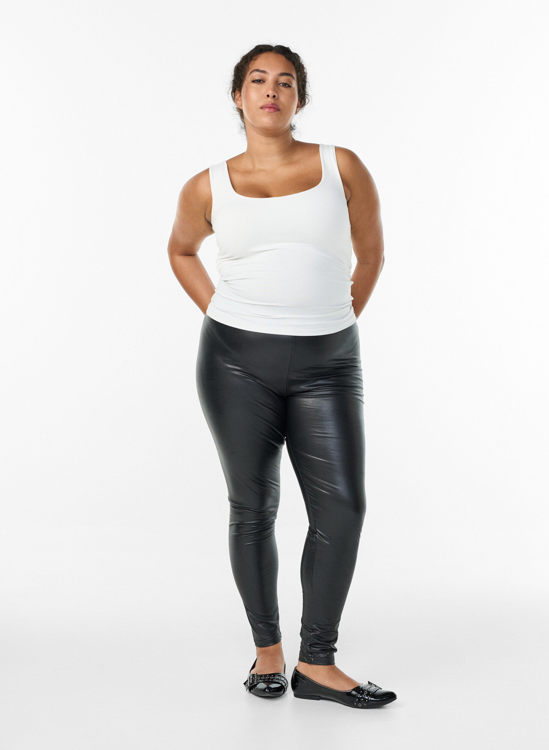 ZizziGecoate leggings met voering, Zwart, Model image number 1