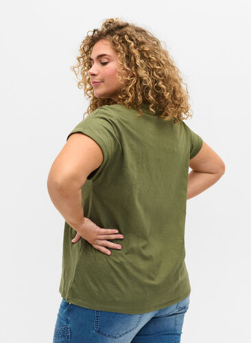 T-shirt avec imprimé en coton biologique, Four Leaf CloverText, Model image number 1