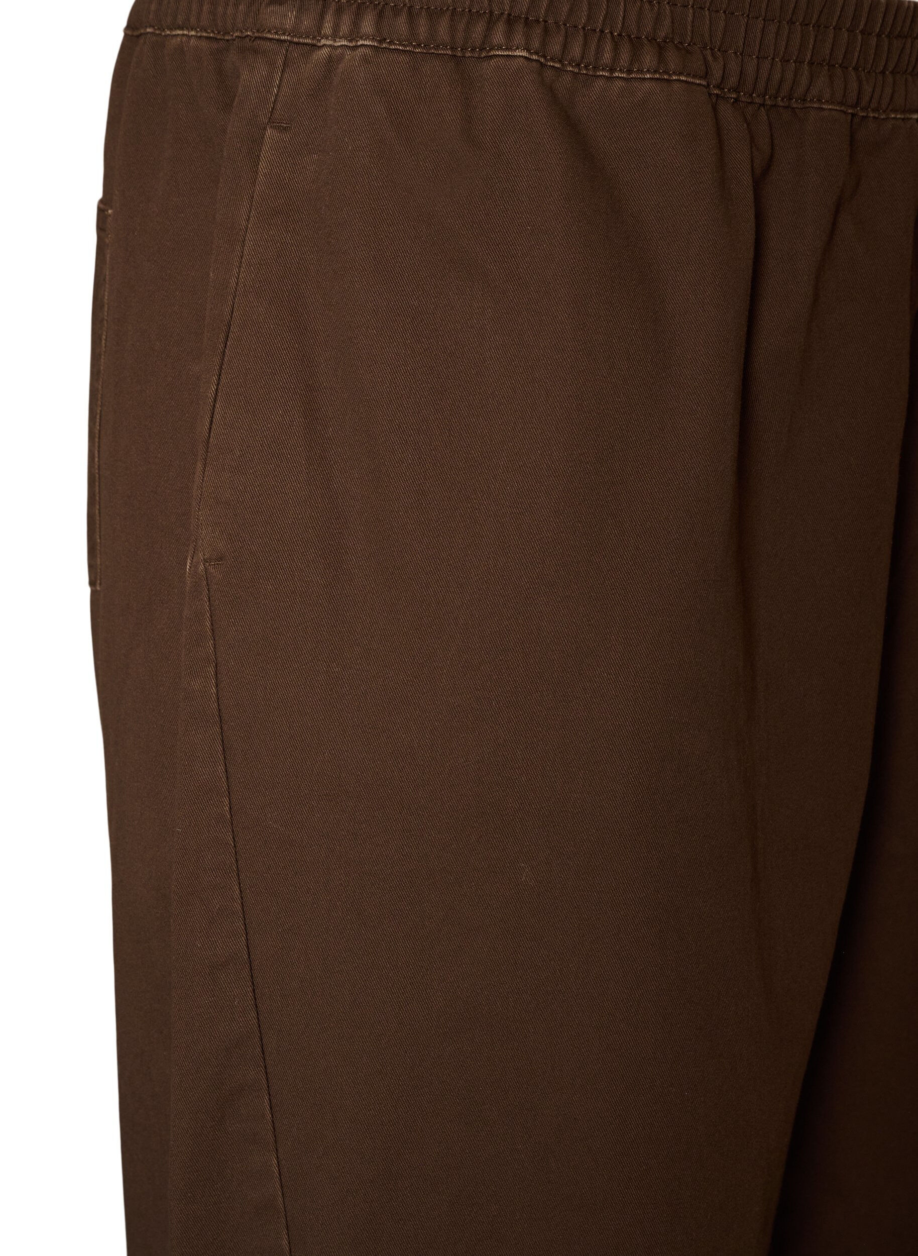 ZizziBarrel jeans met hoge taille en elastische tailleband, Bruin, Packshot image number 2