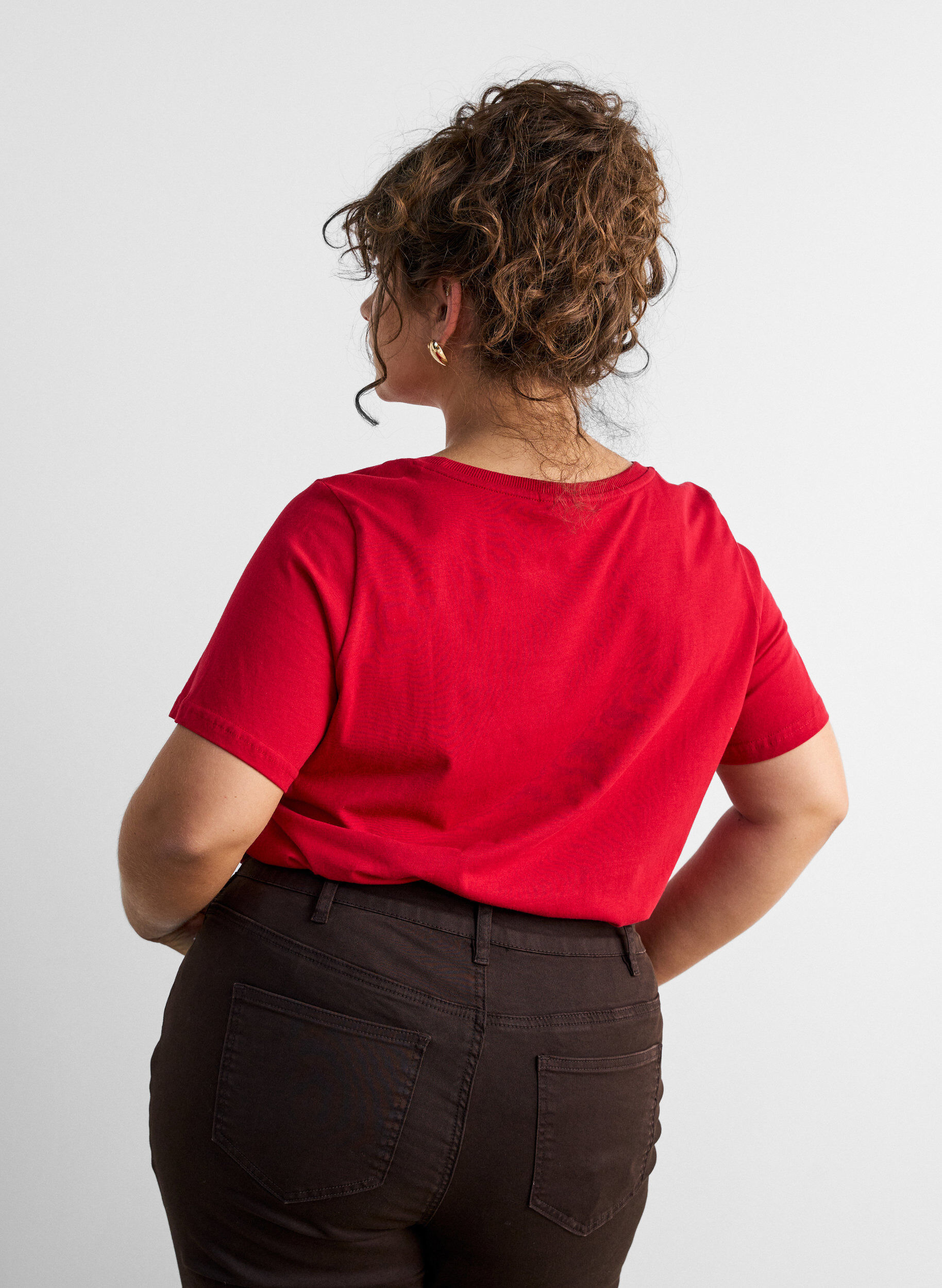 ZizziKerst T-shirt van biologisch katoen, Rood, Model image number 2