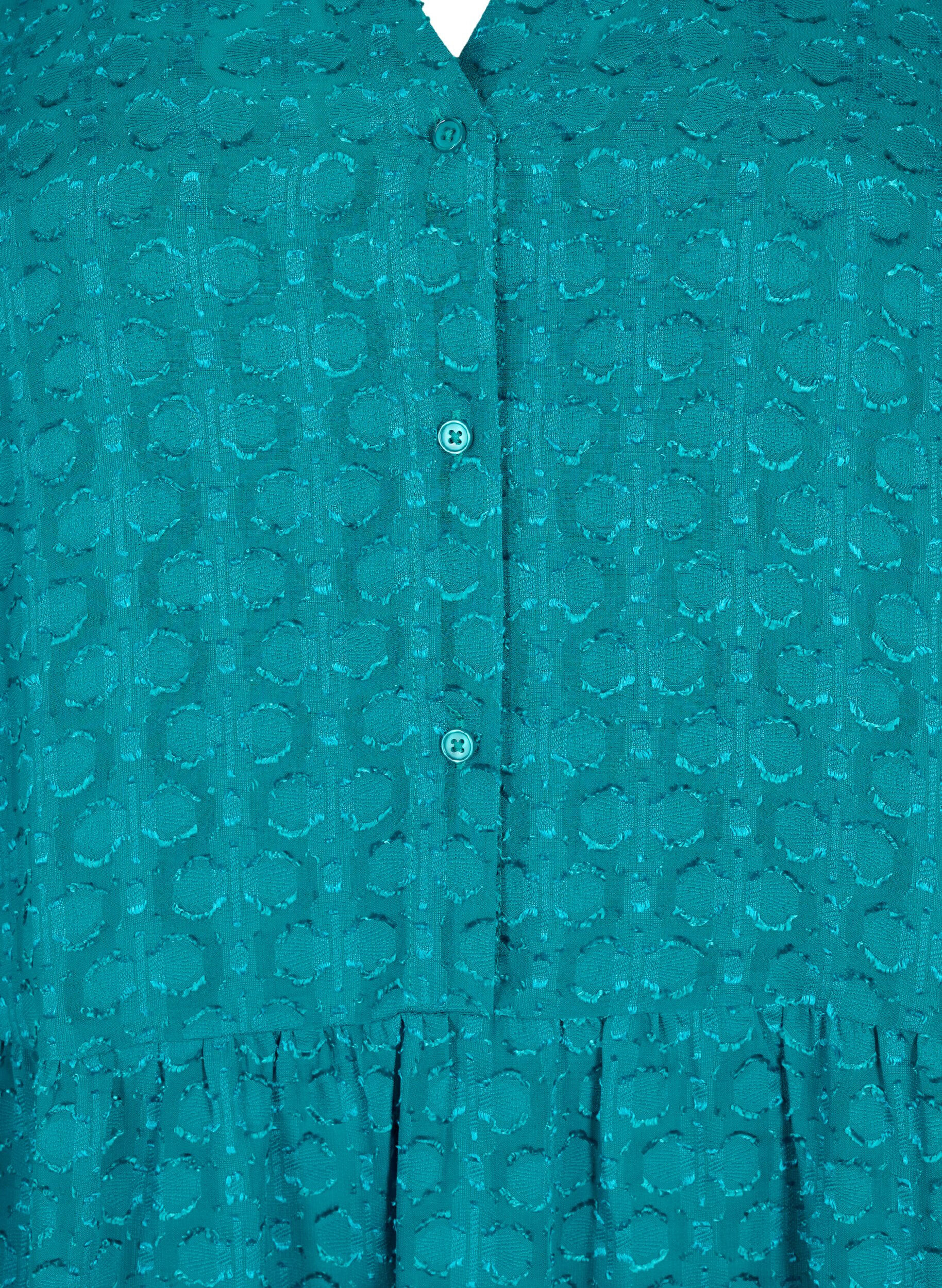 ZizziJacquard jurk met ruche kraag, Deep Lake, Packshot image number 2