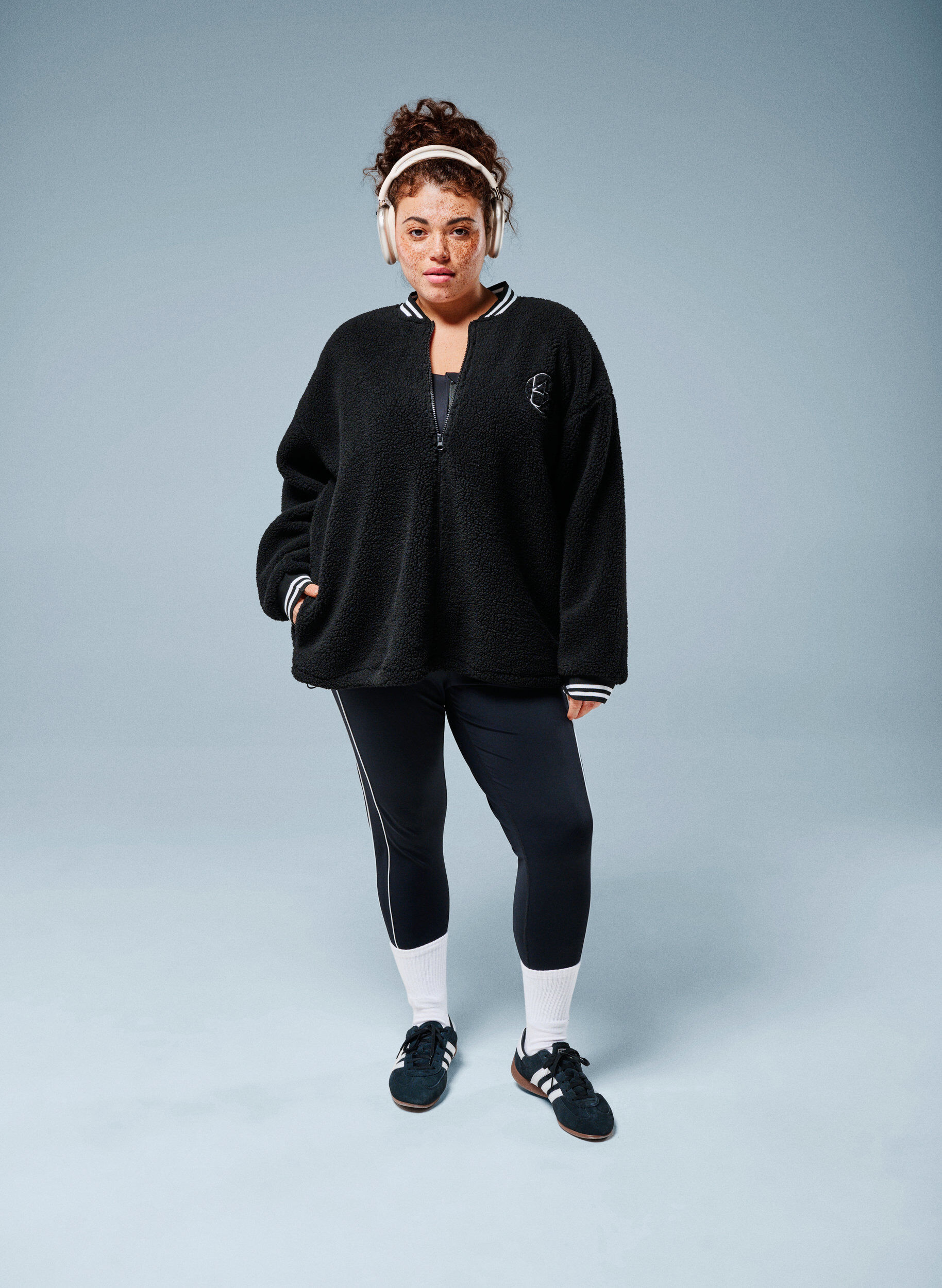 Teddyfleece jas met strependetails