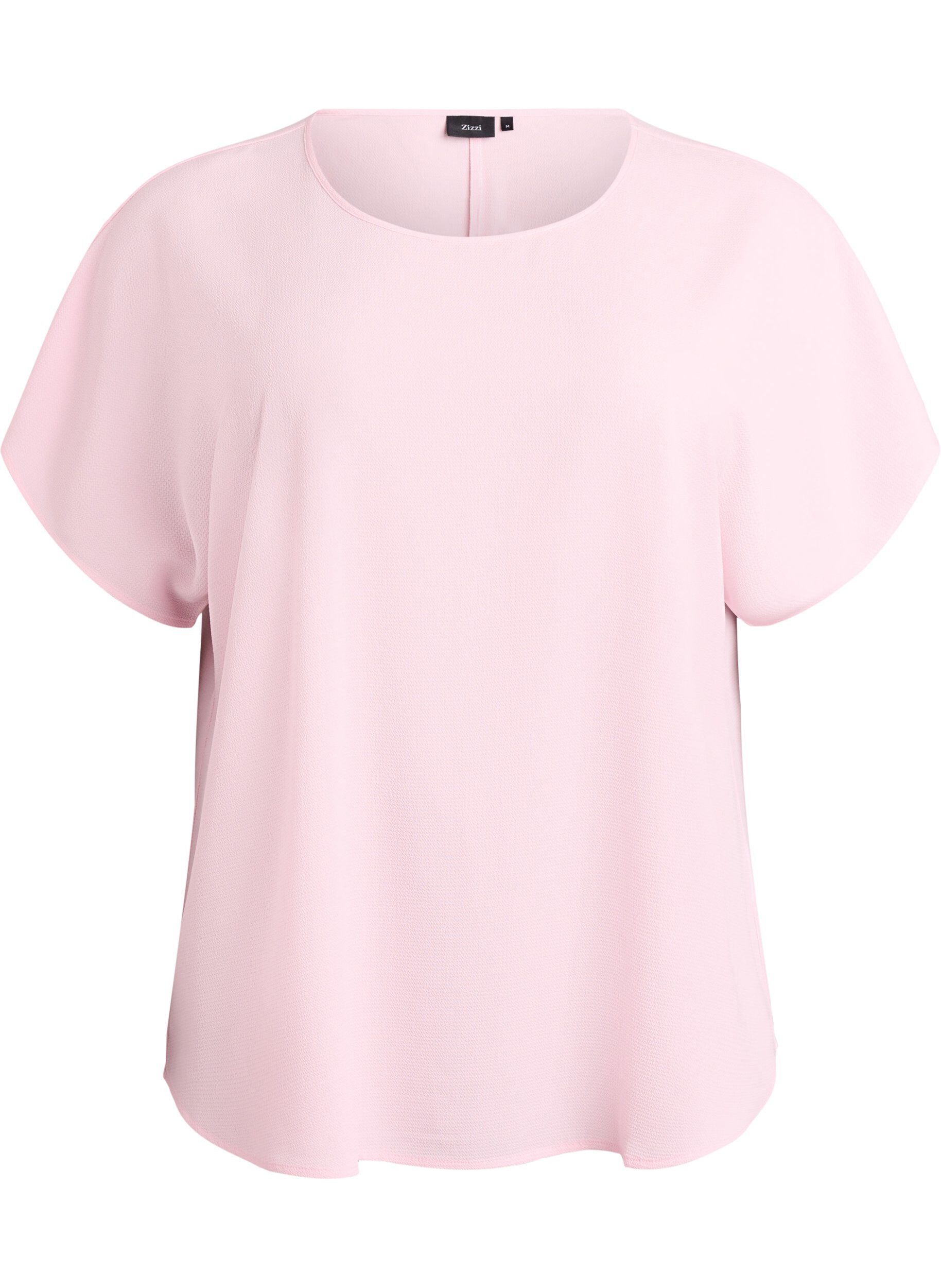 Blouse met korte mouwen en een ronde halslijn
