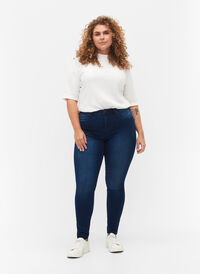 Super slim Amy jeans met hoge taille, Blue denim, Model