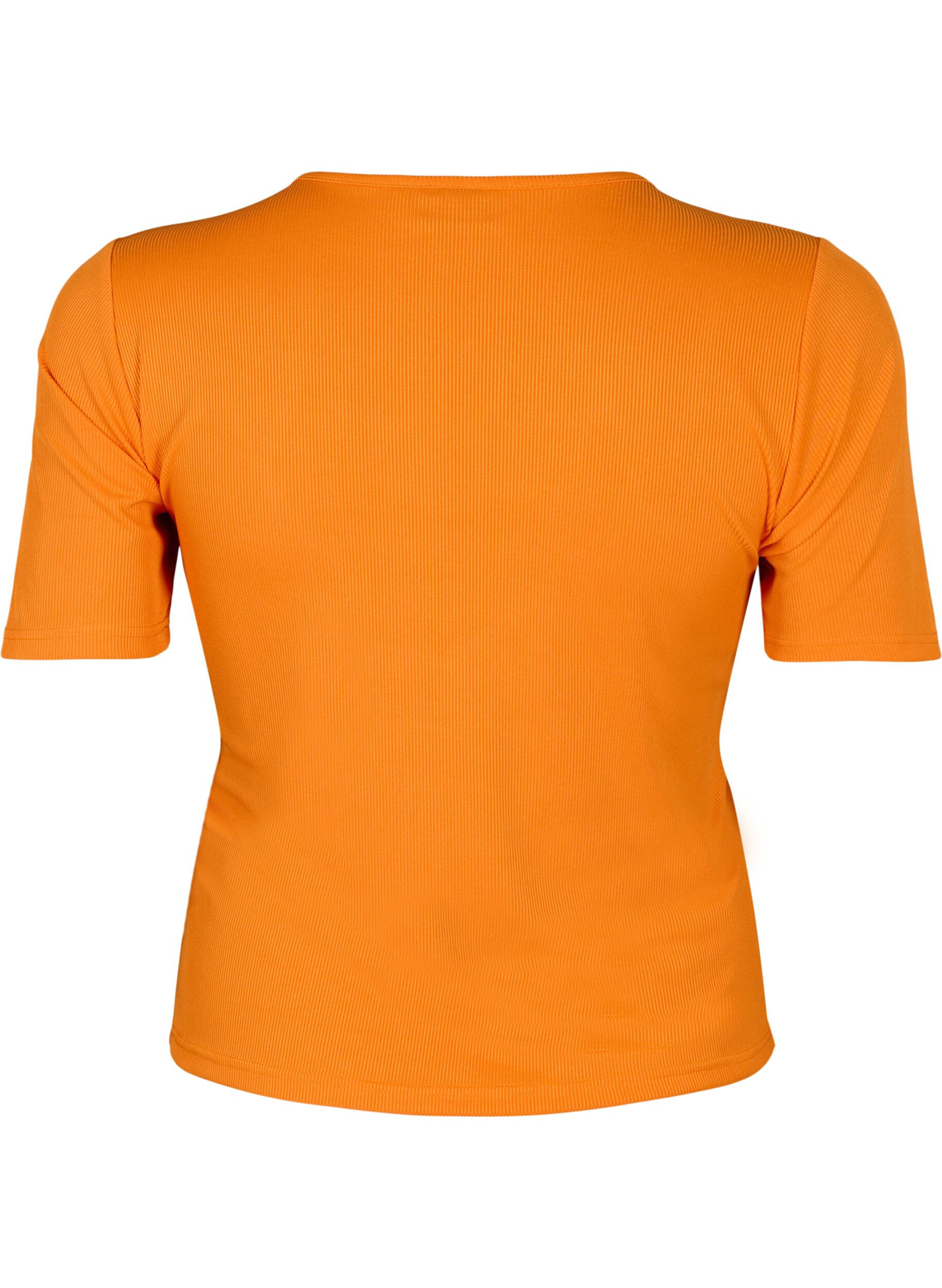 ZizziAansluitende blouse met mesh detail, Vibrant Orange, Packshot image number 1