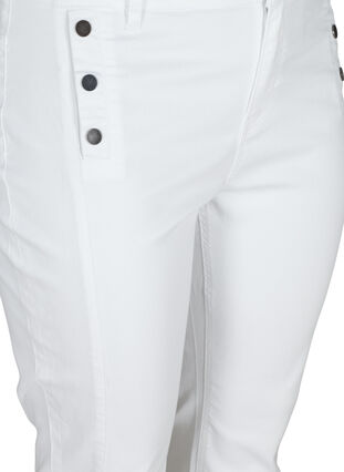 Nauwsluitende capri broek met splitjes, White, Packshot image number 2