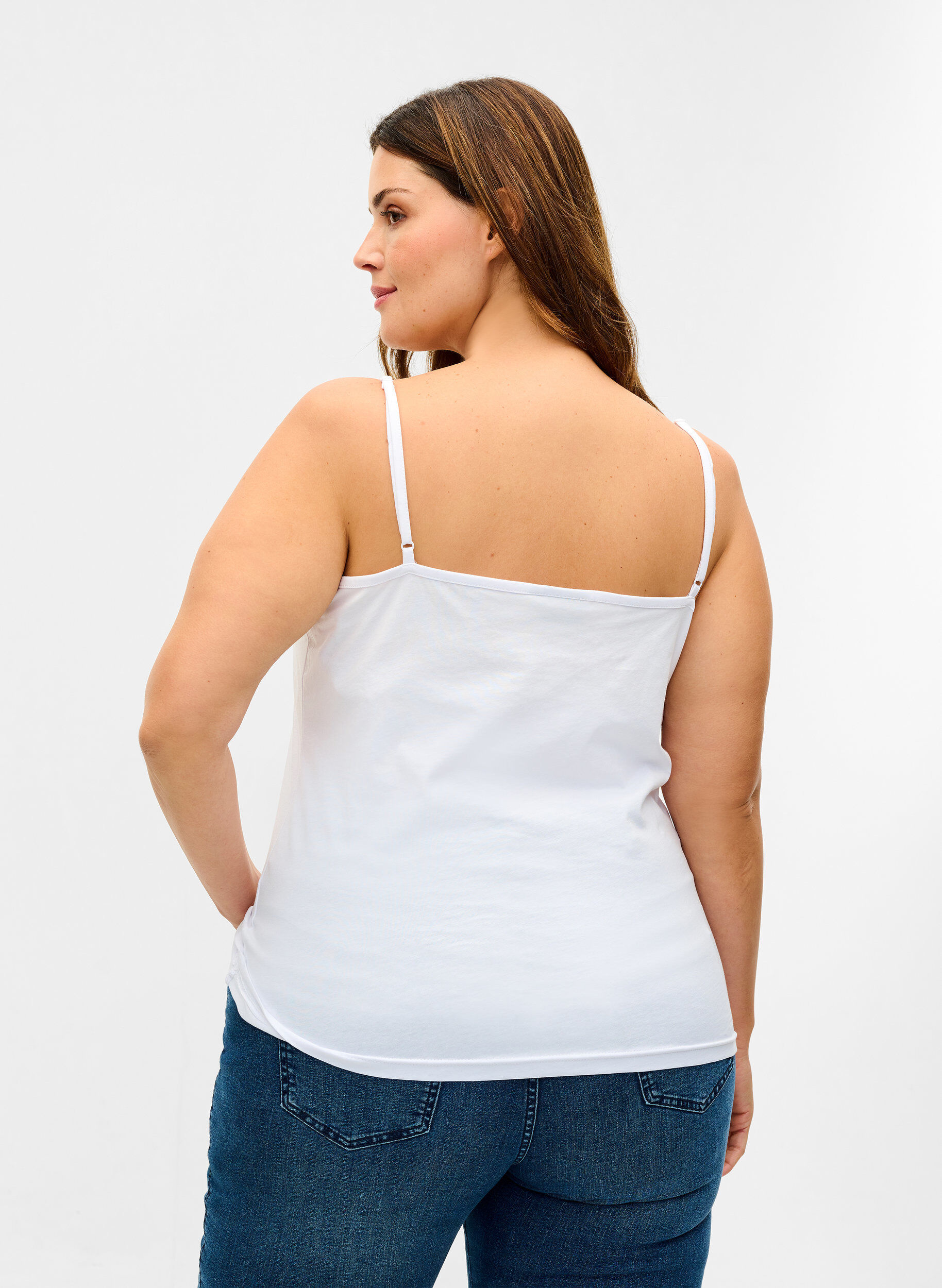 ZizziSet van 2 basic tops in katoen, Black/Bright White, Model image number 1